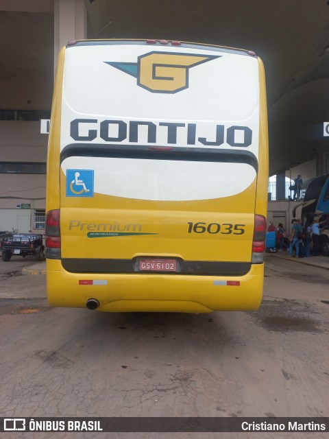 Empresa Gontijo de Transportes 16035 na cidade de Montes Claros, Minas Gerais, Brasil, por Cristiano Martins. ID da foto: 11136576.