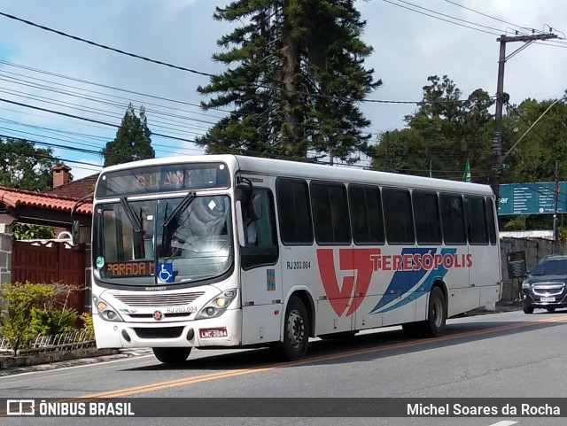 Viação Teresópolis RJ 203.004 na cidade de Teresópolis, Rio de Janeiro, Brasil, por Michel Soares da Rocha. ID da foto: 11141046.