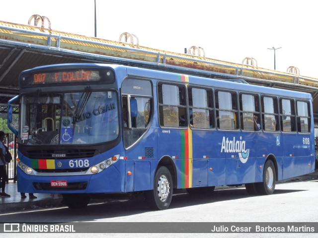 Viação Atalaia Transportes 6108 na cidade de Aracaju, Sergipe, Brasil, por Julio Cesar  Barbosa Martins. ID da foto: 11138338.