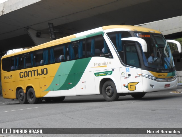 Empresa Gontijo de Transportes 18605 na cidade de Belo Horizonte, Minas Gerais, Brasil, por Hariel Bernades. ID da foto: 11138046.