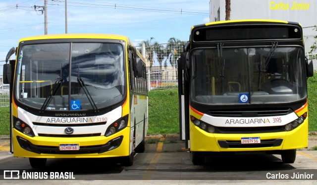 Viação Araguarina 3195 na cidade de Goiânia, Goiás, Brasil, por Carlos Júnior. ID da foto: 11142391.