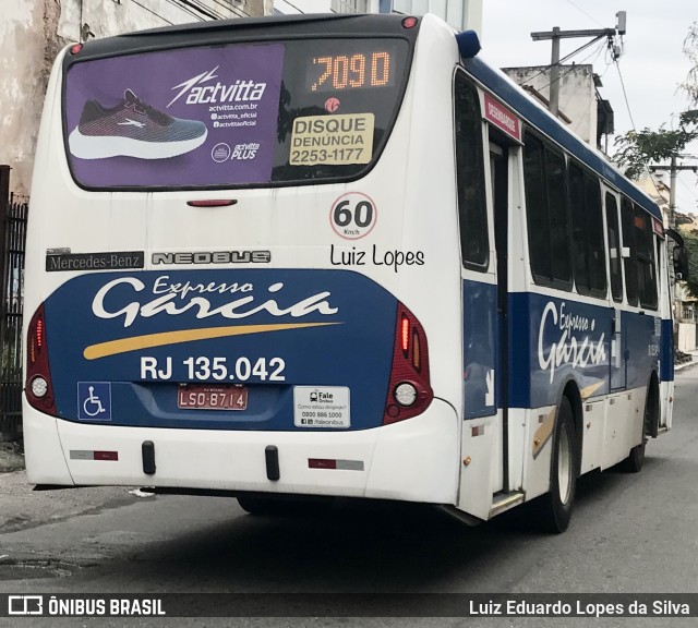 Expresso Garcia RJ 135.042 na cidade de Niterói, Rio de Janeiro, Brasil, por Luiz Eduardo Lopes da Silva. Número da foto: #11141560.