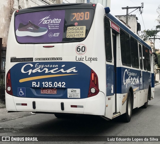 Expresso Garcia RJ 135.042 na cidade de Niterói, Rio de Janeiro, Brasil, por Luiz Eduardo Lopes da Silva. ID da foto: 11141560.