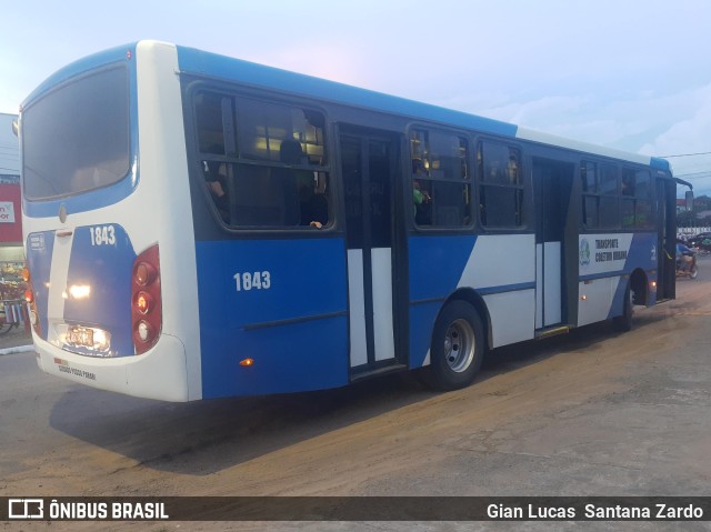Transvida Transporte Coletivo 1843 na cidade de Ji-Paraná, Rondônia, Brasil, por Gian Lucas  Santana Zardo. Número da foto: #11141688.