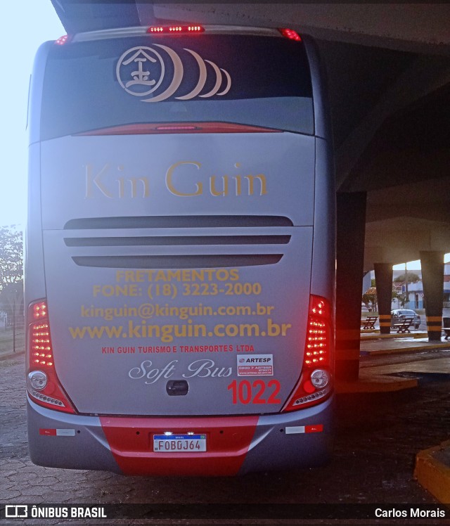 Kin-Guin Turismo e Transporte 1022 na cidade de Presidente Venceslau, São Paulo, Brasil, por Carlos Morais. ID da foto: 11145158.