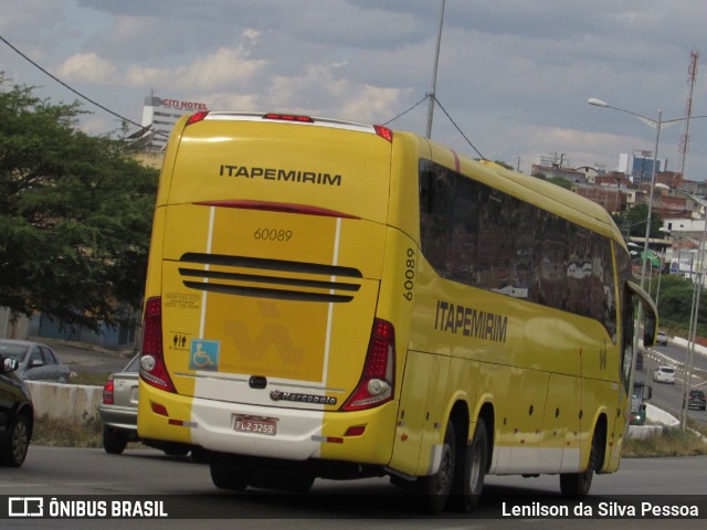 Viação Itapemirim 60089 na cidade de Caruaru, Pernambuco, Brasil, por Lenilson da Silva Pessoa. ID da foto: 11148393.