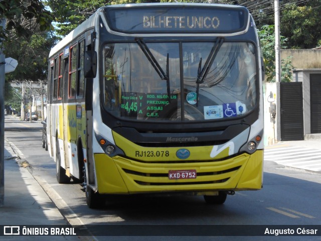 Viação Nilopolitana RJ 123.078 na cidade de Nova Iguaçu, Rio de Janeiro, Brasil, por Augusto César. Número da foto: #11146019.