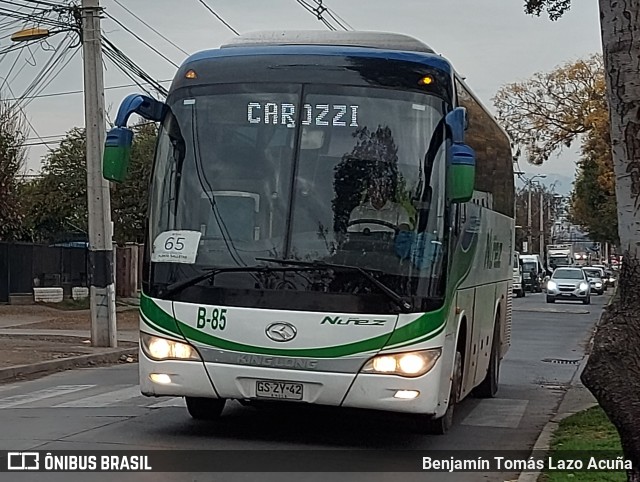 Buses Nuñez B-85 na cidade de Maipú, Santiago, Metropolitana de Santiago, Chile, por Benjamín Tomás Lazo Acuña. ID da foto: 11148028.