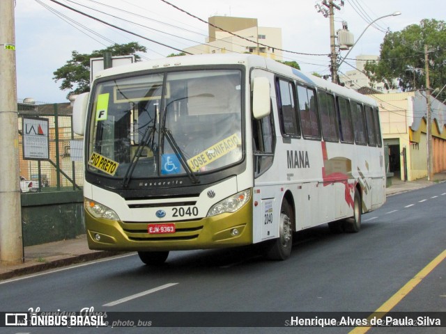 Viação Mana Transportes 2040 na cidade de São José do Rio Preto, São Paulo, Brasil, por Henrique Alves de Paula Silva. Número da foto: #11146838.