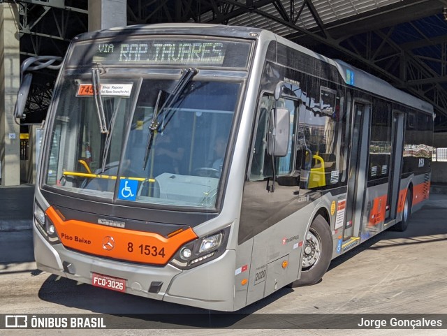 TRANSPPASS - Transporte de Passageiros 8 1534 na cidade de São Paulo, São Paulo, Brasil, por Jorge Gonçalves. ID da foto: 11148978.