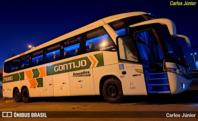 Empresa Gontijo de Transportes 21680 na cidade de Goiânia, Goiás, Brasil, por Carlos Júnior. ID da foto: 11149390.