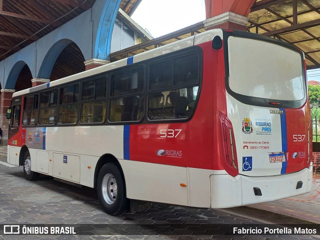 Rigras Transporte Coletivo e Turismo 537 na cidade de Ribeirão Pires, São Paulo, Brasil, por Fabrício Portella Matos. ID da foto: 11152060.