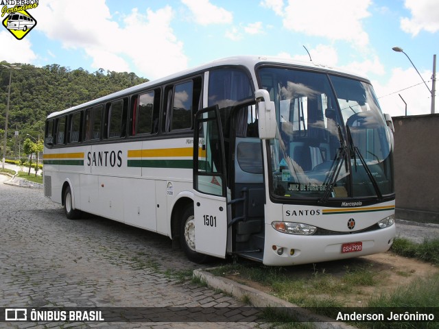 Viação Santos 1501 na cidade de Juiz de Fora, Minas Gerais, Brasil, por Anderson Jerônimo. ID da foto: 11089089.