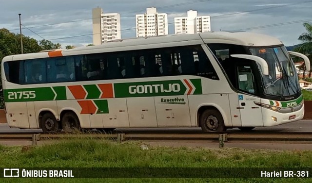 Empresa Gontijo de Transportes 21755 na cidade de Betim, Minas Gerais, Brasil, por Hariel BR-381. ID da foto: 11088288.