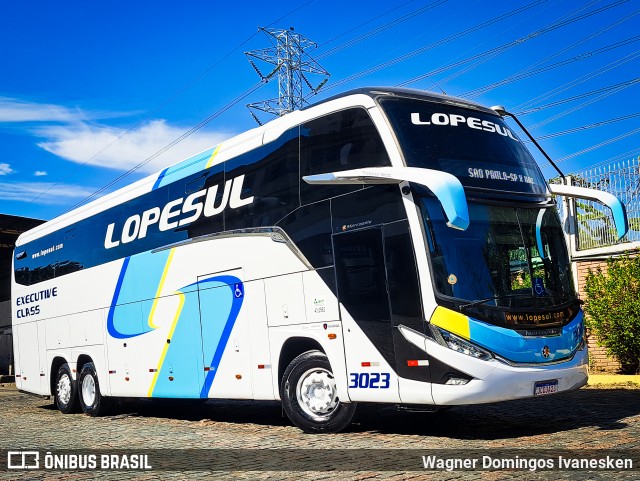 LopeSul Transportes - Lopes e Oliveira Transportes e Turismo - Lopes Sul 3023 na cidade de São Paulo, São Paulo, Brasil, por Wagner Domingos Ivanesken. ID da foto: 11157092.