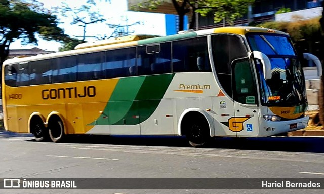 Empresa Gontijo de Transportes 14100 na cidade de Belo Horizonte, Minas Gerais, Brasil, por Hariel Bernades. ID da foto: 11156390.