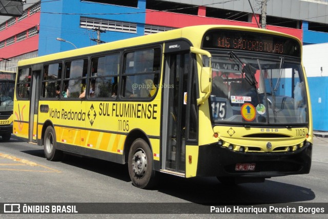 Viação Sul Fluminense 1105 na cidade de Volta Redonda, Rio de Janeiro, Brasil, por Paulo Henrique Pereira Borges. Número da foto: #11159916.