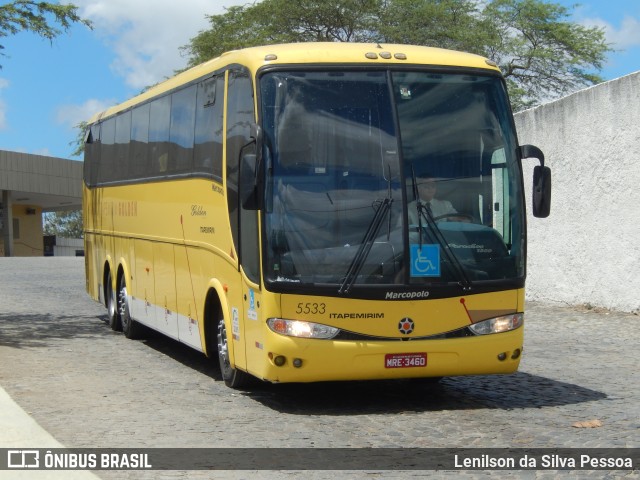 Viação Itapemirim 5533 na cidade de Caruaru, Pernambuco, Brasil, por Lenilson da Silva Pessoa. ID da foto: 11159467.