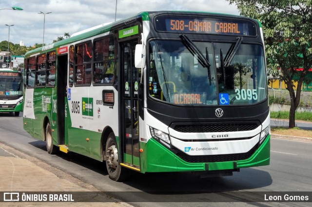 Expresso Caribus Transportes 3095 na cidade de Cuiabá, Mato Grosso, Brasil, por Leon Gomes. ID da foto: 11090409.