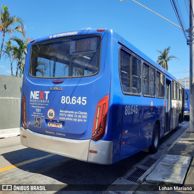 Next Mobilidade - ABC Sistema de Transporte 80.645 na cidade de São Caetano do Sul, São Paulo, Brasil, por Lohan Mariano. ID da foto: 11089789.