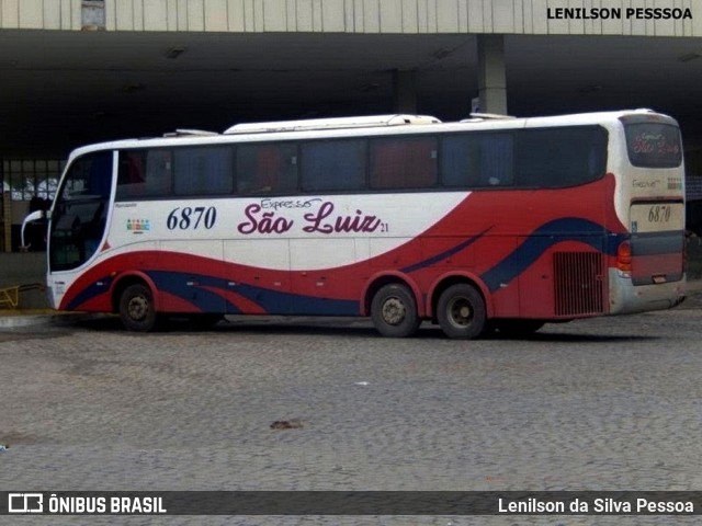 Expresso São Luiz 6870 na cidade de Caruaru, Pernambuco, Brasil, por Lenilson da Silva Pessoa. Número da foto: #11093587.