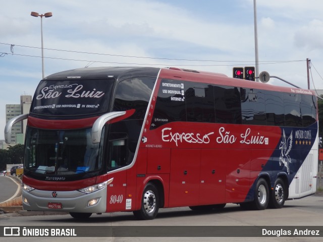 Expresso São Luiz 8040 na cidade de Goiânia, Goiás, Brasil, por Douglas Andrez. Número da foto: #11095429.