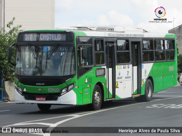 VB Transportes e Turismo 3318 na cidade de Campinas, São Paulo, Brasil, por Henrique Alves de Paula Silva. ID da foto: 11094553.