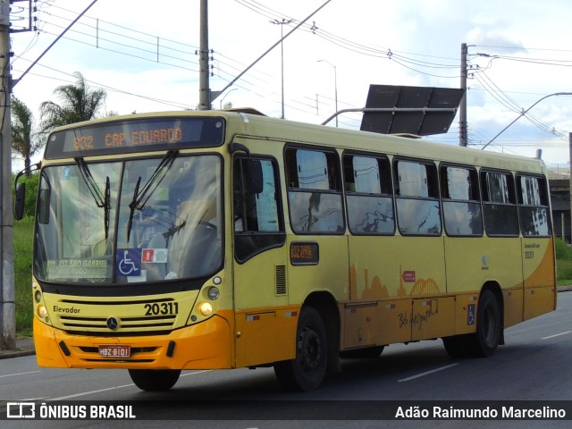 SM Transportes 20311 na cidade de Belo Horizonte, Minas Gerais, Brasil, por Adão Raimundo Marcelino. ID da foto: 11096031.