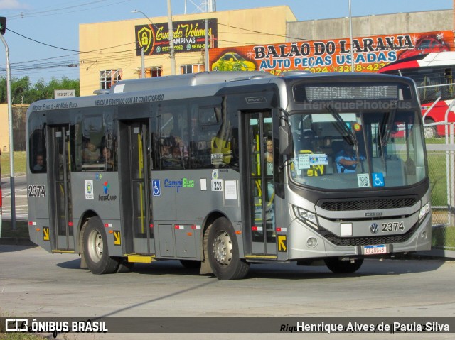 Expresso CampiBus 2374 na cidade de Campinas, São Paulo, Brasil, por Henrique Alves de Paula Silva. ID da foto: 11095233.