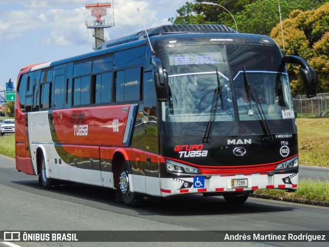 TUASA - Transportes Unidos Alajuelenses 102 na cidade de Alajuela, Alajuela, Costa Rica, por Andrés Martínez Rodríguez. Número da foto: #11097371.