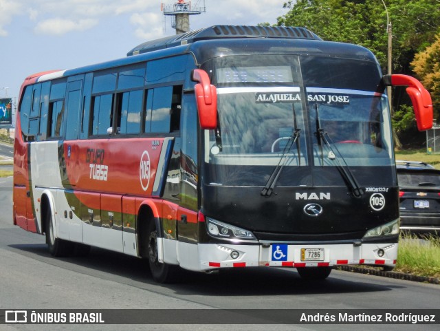 TUASA - Transportes Unidos Alajuelenses 105 na cidade de Alajuela, Alajuela, Costa Rica, por Andrés Martínez Rodríguez. ID da foto: 11097363.