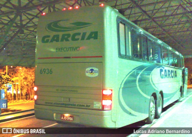 Viação Garcia 6936 na cidade de Bauru, São Paulo, Brasil, por Lucas Adriano Bernardino. Número da foto: #11097432.