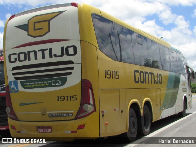 Empresa Gontijo de Transportes 19115 na cidade de São Mateus, Espírito Santo, Brasil, por Hariel Bernades. ID da foto: 11098454.