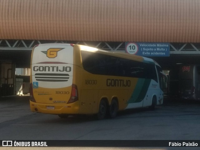 Empresa Gontijo de Transportes 18030 na cidade de Rio de Janeiro, Rio de Janeiro, Brasil, por Fábio Paixão. ID da foto: 11096871.