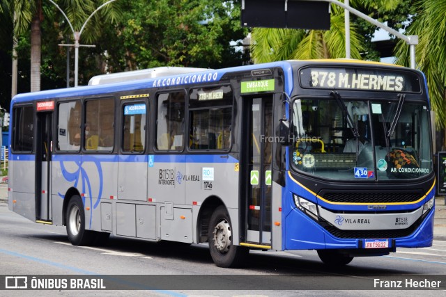 Viação Vila Real B11518 na cidade de Rio de Janeiro, Rio de Janeiro, Brasil, por Franz Hecher. ID da foto: 11100461.