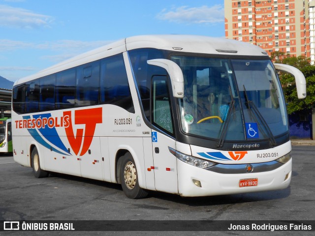 Viação Teresópolis RJ 203.051 na cidade de Rio de Janeiro, Rio de Janeiro, Brasil, por Jonas Rodrigues Farias. Número da foto: #11103610.