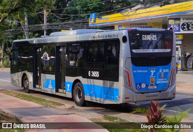 Viação Paratodos > São Jorge > Metropolitana São Paulo > Mobibrasil 6 3655 na cidade de São Paulo, São Paulo, Brasil, por Diego Cardoso da Silva. ID da foto: 11102453.