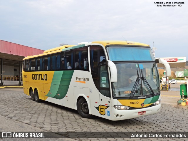 Empresa Gontijo de Transportes 14610 na cidade de João Monlevade, Minas Gerais, Brasil, por Antonio Carlos Fernandes. ID da foto: 11102007.