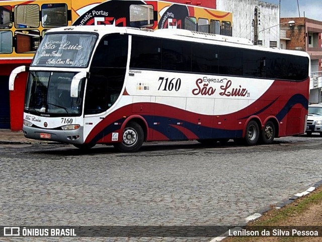 Expresso São Luiz 7160 na cidade de Caruaru, Pernambuco, Brasil, por Lenilson da Silva Pessoa. Número da foto: #11102478.