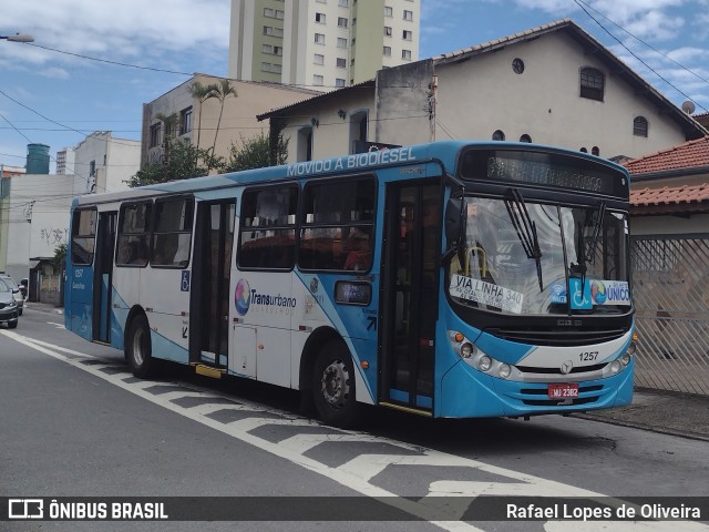 VUG - Viação Urbana Guarulhos 1257 na cidade de Guarulhos, São Paulo, Brasil, por Rafael Lopes de Oliveira. Número da foto: #11102194.