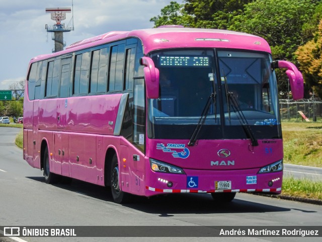 TRACOPA - Transportes Costarricenses Panameños 51 na cidade de Alajuela, Alajuela, Costa Rica, por Andrés Martínez Rodríguez. ID da foto: 11103709.