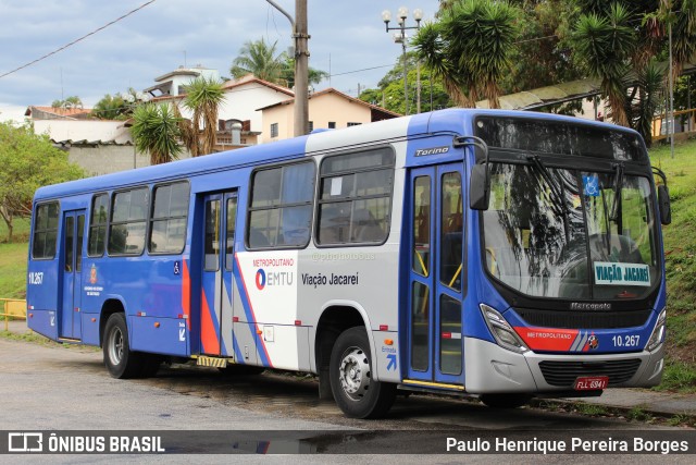 Viação Jacareí 10.267 na cidade de Caçapava, São Paulo, Brasil, por Paulo Henrique Pereira Borges. Número da foto: #11163125.