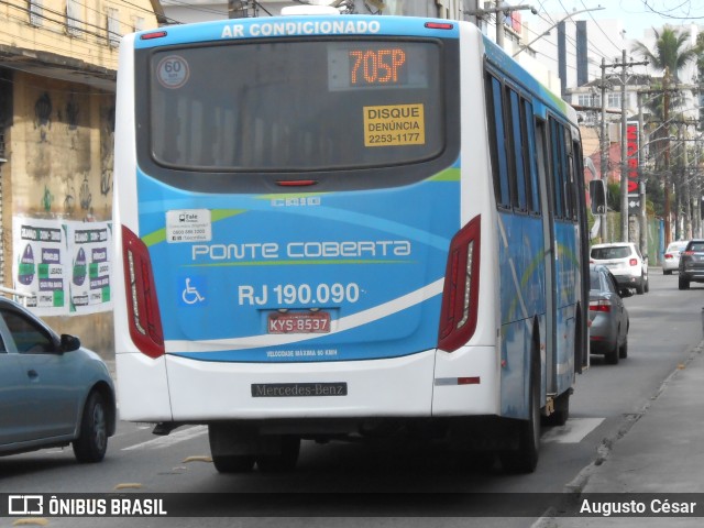 Viação Ponte Coberta RJ 190.090 na cidade de Nova Iguaçu, Rio de Janeiro, Brasil, por Augusto César. ID da foto: 11163031.