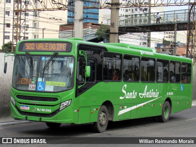 Transportes Santo Antônio RJ 161.042 na cidade de Duque de Caxias, Rio de Janeiro, Brasil, por Willian Raimundo Morais. ID da foto: 11186829.