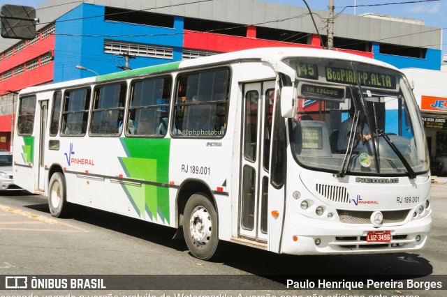 Viação Pinheiral RJ 189.001 na cidade de Volta Redonda, Rio de Janeiro, Brasil, por Paulo Henrique Pereira Borges. ID da foto: 11187050.