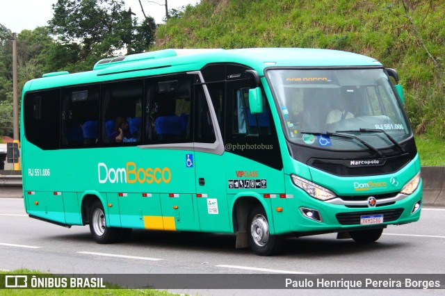 Dom Bosco Turismo e Transportes RJ 551.006 na cidade de Piraí, Rio de Janeiro, Brasil, por Paulo Henrique Pereira Borges. Número da foto: #11190084.
