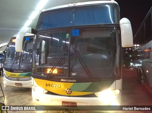 Empresa Gontijo de Transportes 14670 na cidade de João Monlevade, Minas Gerais, Brasil, por Hariel Bernades. Número da foto: #11192127.