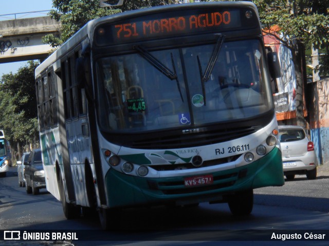 Viação Vila Rica RJ 206.111 na cidade de Nova Iguaçu, Rio de Janeiro, Brasil, por Augusto César. Número da foto: #11191227.