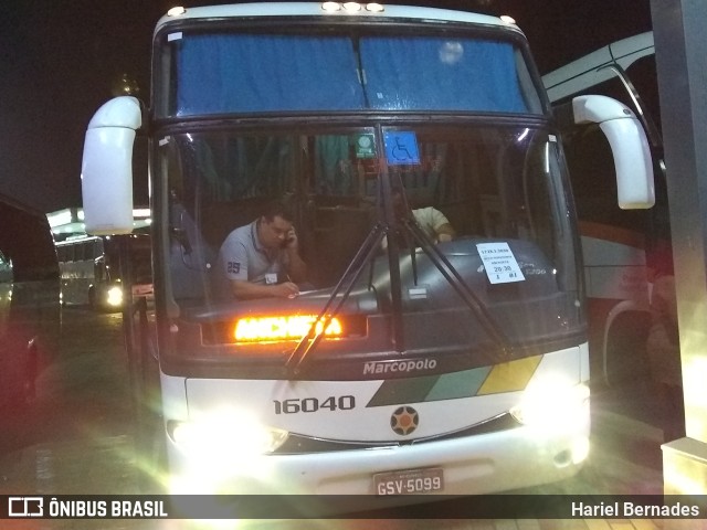 Empresa Gontijo de Transportes 16040 na cidade de João Monlevade, Minas Gerais, Brasil, por Hariel Bernades. ID da foto: 11192208.