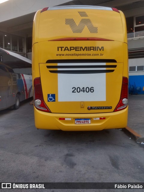 Viação Nova Itapemirim 20406 na cidade de Rio de Janeiro, Rio de Janeiro, Brasil, por Fábio Paixão. Número da foto: #11191571.